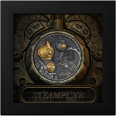 Cook Islands 2024 $20 NAUTILUS Steampunk 3oz .9999 Antique Silver Coin CIT Smartminting®