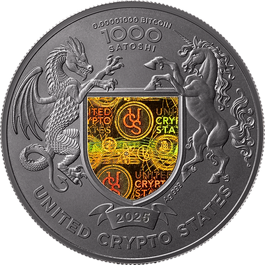 United Crypto States 2025 1000 Satoshi The Wings of Freedom Ukraine 1 oz Proof Silver Coin