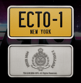 Niue 2024 $5 Ghostbusters™  Ecto-1 License Plate Shaped 2 oz .999 Silver Antiqued Coloured Coin