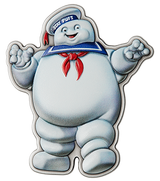 Niue 2024 $5 Ghostbusters™ Stay Puft Marshmallow Man Shaped 2oz .999 Silver Antiqued Coloured Coin