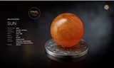 Ghana 2025 10 Cedis SUN Solar System 2 oz Antique Silver Coin Stand  & Removable Amber  Planet Sun