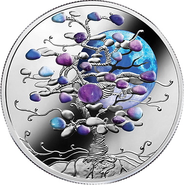 Niue 2024 $1 TREE OF LUCK Blue Moon Colour 1 oz .999 Silver Proof