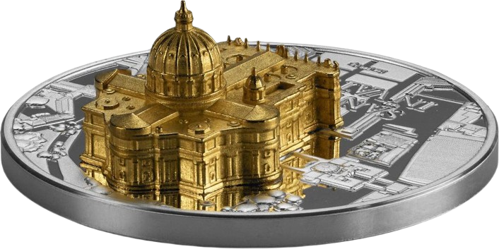 Gabon 2025 1000 Francs  SAN PIETRO IN VATICANO Full Sculpture 1 Oz Silver Coin