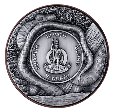 Vanuatu 2025 10 Vatu Anaconda Double .999 10g Silver 145g Cu Giant Dinosaurs Coin