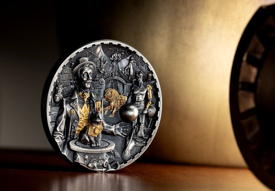 Cook Islands 2024 $20 CARNIVAL Steampunk 3oz .9999 Antique Silver Coin CIT Smartminting®