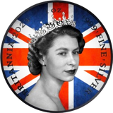 United Kingdom 2023 £2 Queen Elizabeth II Britannia Flag 1 oz Colourised .999 Silver 100 made