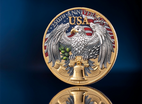 Niue 2026 $5 UNITED WE STAND 250 Years of U.S. Independence 2oz .999 Antique Silver