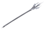 Decorative spear with a detailed head on a white background