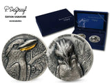 Ivory Coast 2022 5000 Francs CFA Signature Edition Kookaburra 2 x 5oz .999 Antique Silver Set