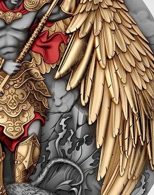 Niue 2024 $5 MICHAEL 2oz .999 High Relief Gilded Antiqued Silver Coin