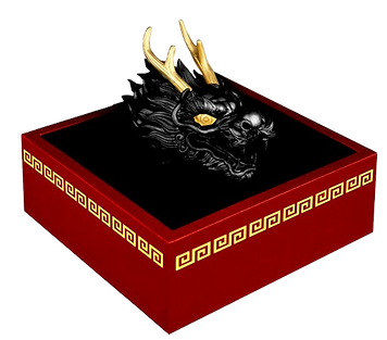 Samoa 2024 $5 3D Dragon Head Black Ruthenium & Gold Enhanced 3oz Silver Coin
