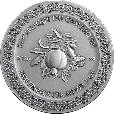 Cameroon 2026 2000F Eternal Love Celestial Beauty 1 oz .999 Antiqued Silver Coin