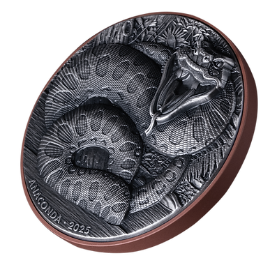Vanuatu 2025 10 Vatu Anaconda Double .999 10g Silver 145g Cu Giant Dinosaurs Coin