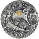 Argo Ship - Argonauts 2 oz .999 High Relief Silver 5$ Niue 2024