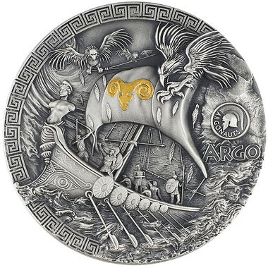 Argo Ship - Argonauts 2 oz .999 High Relief Silver 5$ Niue 2024