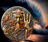 Niue 2023 $5 Poseidon- Goddesses and Gods series 2 Oz Coloured Antique Silver Coin