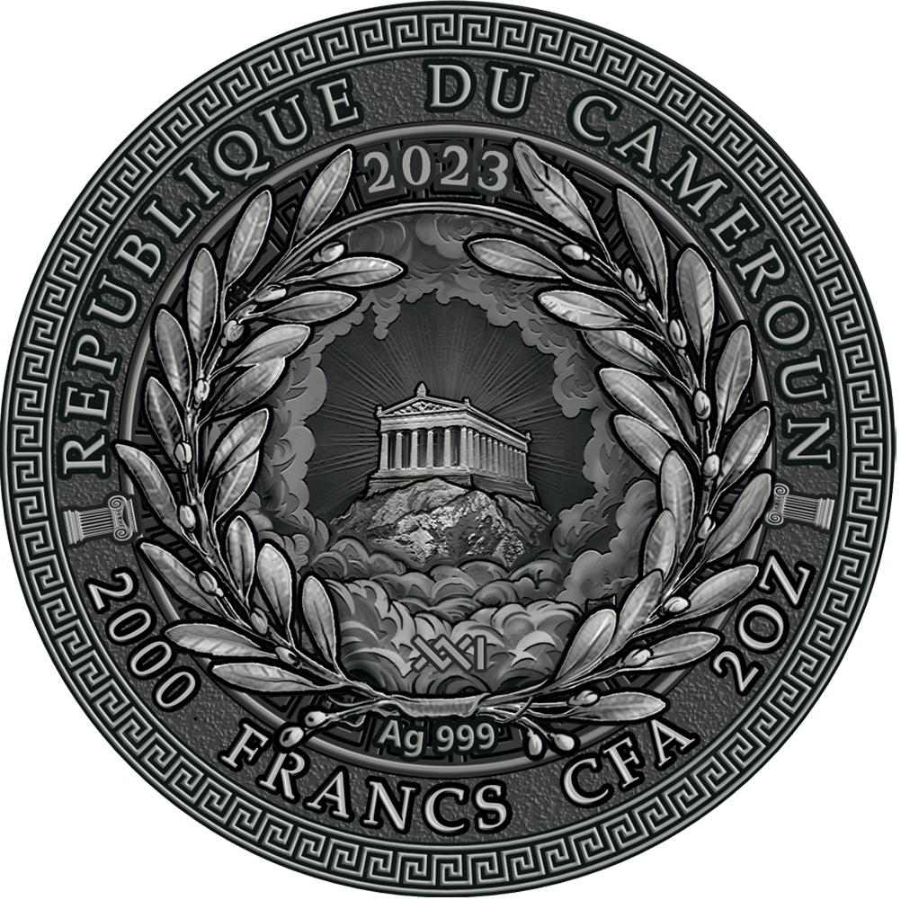 Cameroon 2023 2000 Francs  Achilles: Great Greek Mythology 2 Oz Antique Silver Coin