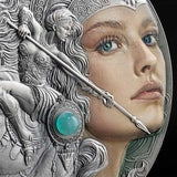 Cameroon 2024 2000 Francs CFA AMAZON Femina Bellator 2oz Coloured Antique Silver Coin