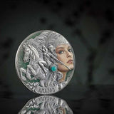 Cameroon 2024 2000 Francs CFA AMAZON Femina Bellator 2oz Coloured Antique Silver Coin