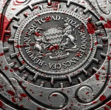 2024 Chad 50000 Francs ARES 10oz .999 Antique Silver Coloured Coin 111 Made