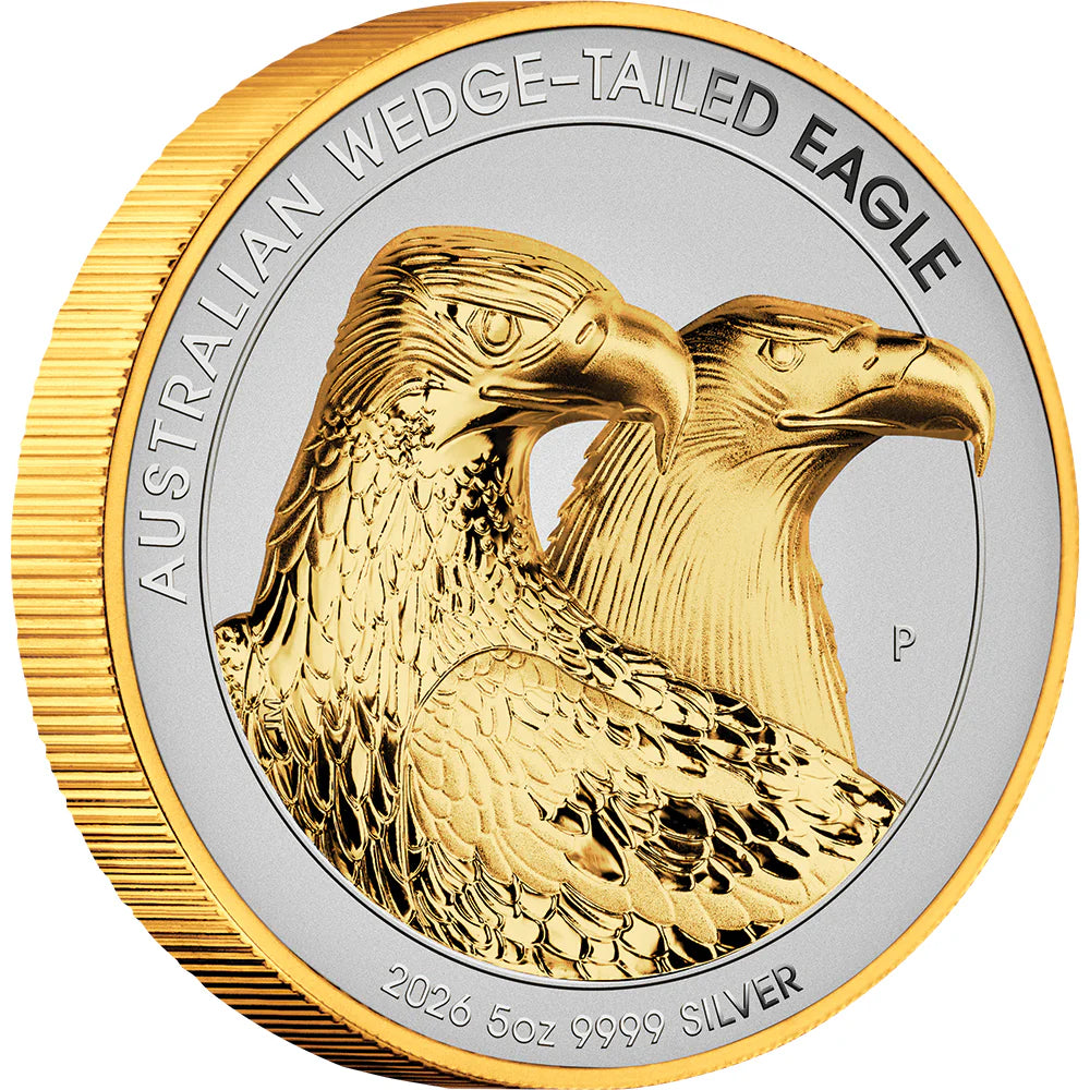 Australia 2026 $8 Australian Wedge-tailed Eagle 5oz Silver Enhanced Reverse Proof Ultra High Relief Gilded Coin Reverse