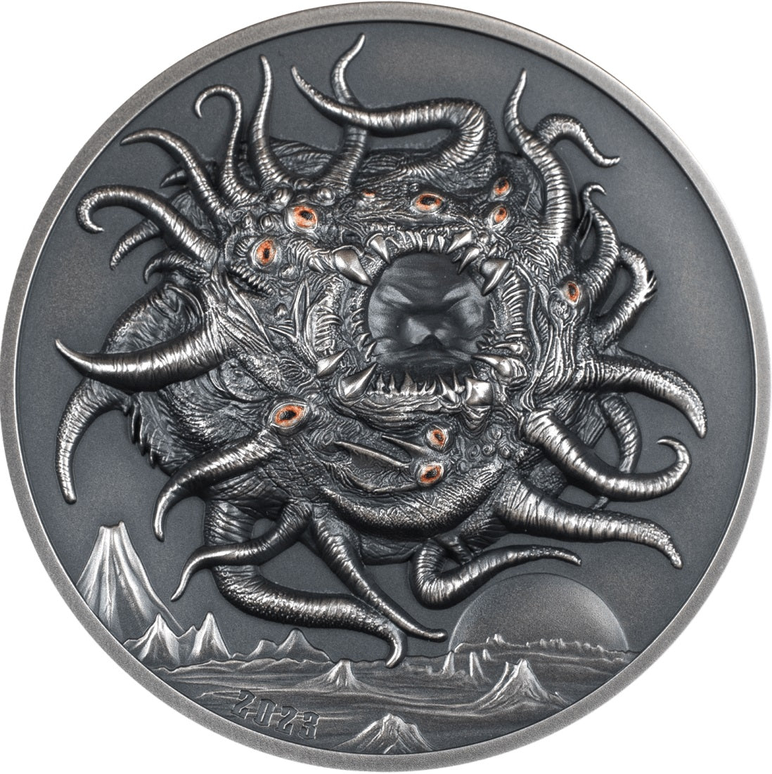 Palau 2023 $20 AZATHOTH Howard Phillips Lovecraft 3 Oz  Antique Silver Coin CIT Smartminting®