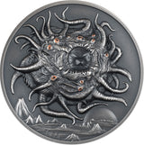 Palau 2023 $20 AZATHOTH Howard Phillips Lovecraft 3 Oz  Antique Silver Coin CIT Smartminting®