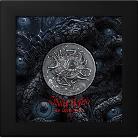 Palau 2023 $20 AZATHOTH Howard Phillips Lovecraft 3 Oz  Antique Silver Coin CIT Smartminting®