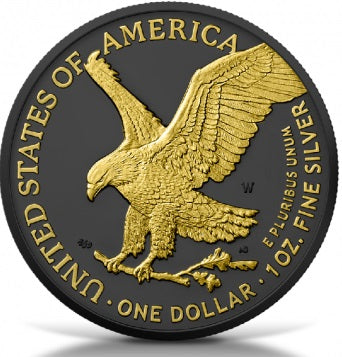 United States of America 2023 $1 BLACK PLATINUM American Eagle 1oz Silver Coin Obverse