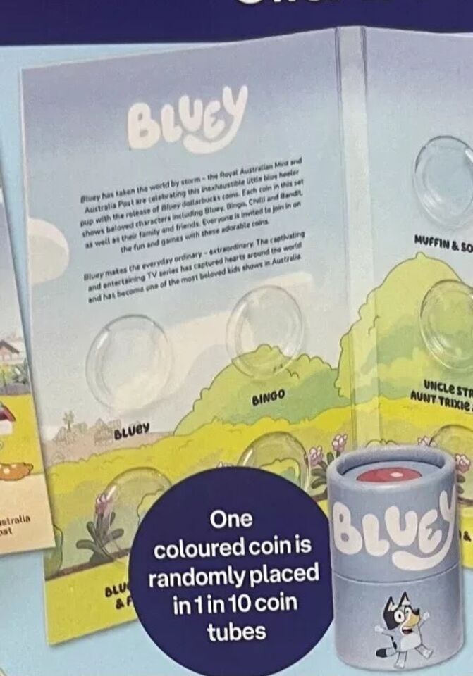 Australia 2024 $1 BLUEY 10-Coin Tube and Folder Set