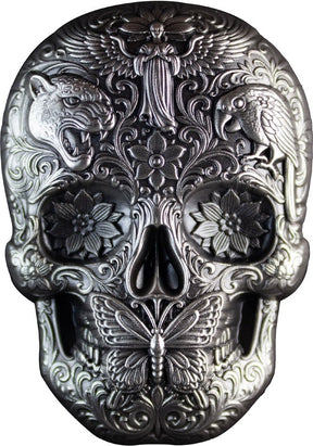 PRE-ORDER South Korea 2026 KOMSCO CALAVERA de PLATA Skull Silver Antiqued UHR Stacker Obverse