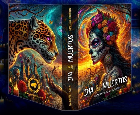 Mexico 2023 1 Onza Libertad Dia de los Muertos Special Edition 1oz .999 Silver Black Ruthenium