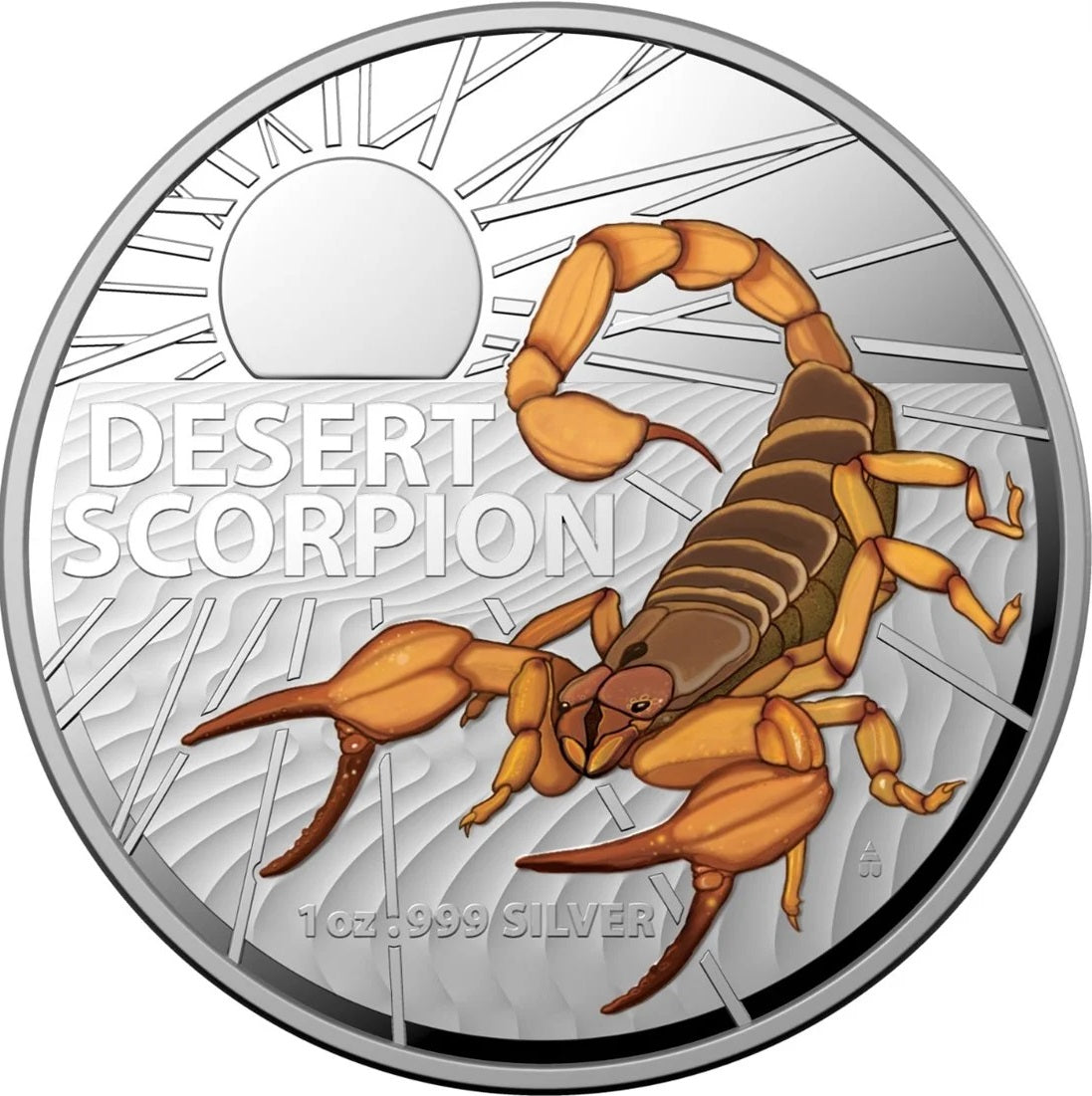 Australia 2023 $5 DESERT SCORPION Coloured Most Dangerous 1 Oz Silver Coin