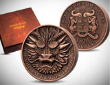 Benin 2024 1500 Francs DRAGON 1 Kg Kilo Copper Coin