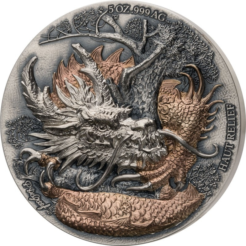 Ivory Coast 2024 5000 Francs DRAGON Edition Signature Set 2 x 5oz Silver Coin