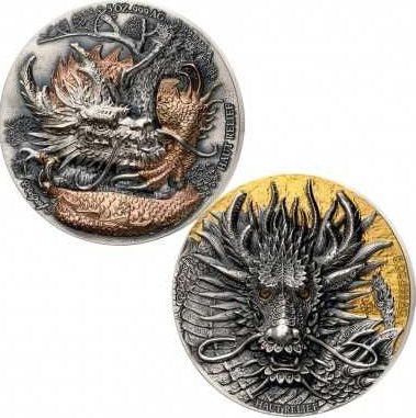 Ivory Coast 2024 5000 Francs DRAGON Edition Signature Set 2 x 5oz Silver Coin