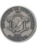 Ivory Coast 2024 5000 Francs DRAGON Edition Signature Set 2 x 5oz Silver Coin