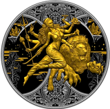 Cameroon  2024 2000 Francs CFA DURGA Rhuthenium Dark Gilded 1 oz .9999 Silver Coin
