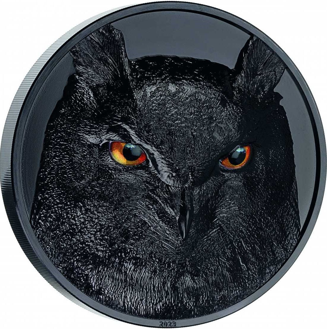 Palau 2023 25$ EAGLE OWL Hunters By Night 500g Special Edition Silver Coin Reverse