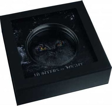 Palau 2023 25$ EAGLE OWL Hunters By Night 500g Special Edition Silver Coin Display Case
