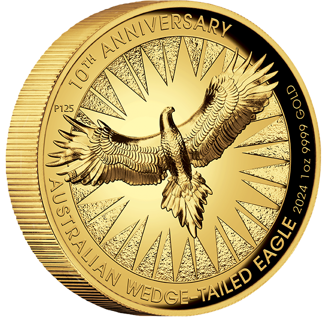 Australia 2024 $100 Australian Wedge-Tailed Eagle 10th Anniversary 1oz Gold Proof Coin PERTH MINT