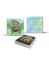 Fiji 2022 $1 EARTH Black Rhuthenium and Gilded 1 oz Silver Coin