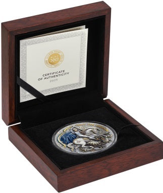 Niue Island 2023 $10 Fight for Freedom 5oz Antique Silver Coloured