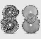 Chad / Republique du Tchad 2024 15000 Francs FIGURE EIGHT DRAGONS 3 Oz Antique Silver
