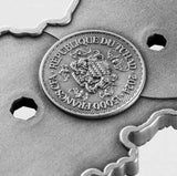 Chad / Republique du Tchad 2024 15000 Francs FIGURE EIGHT DRAGONS 3 Oz Antique Silver