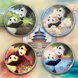China 2023 10 Yuan  Panda Four Elements EARTH AIR FIRE WATER Set of 4 x 30g .999 Silver Coin