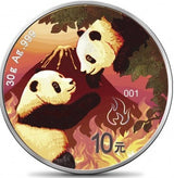 China 2023 10 Yuan  Panda Four Elements EARTH AIR FIRE WATER Set of 4 x 30g .999 Silver Coin
