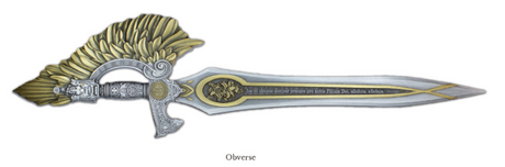PRE-ORDER KOMSCO South Korea 2024 SWORD of SAINT GABRIEL Gold Glidedl Edition 2.5 oz .999 Antiqued Silver Stacker Letter Opener