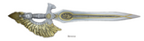 PRE-ORDER KOMSCO South Korea 2024 SWORD of SAINT GABRIEL Gold Glidedl Edition 2.5 oz .999 Antiqued Silver Stacker Letter Opener