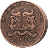 Benin 2024 1500 Francs DRAGON 1 Kg Kilo Copper Coin